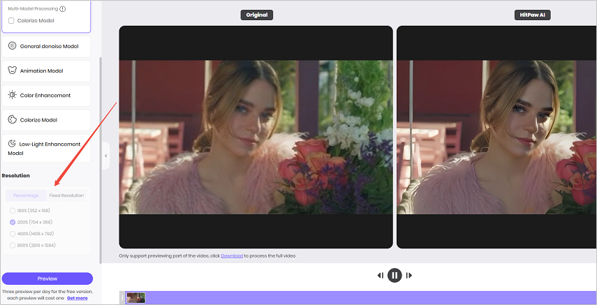 aprimorador de 480p para 1080p online HitPaw