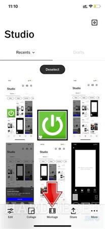 明るくしたい写真を開く画面