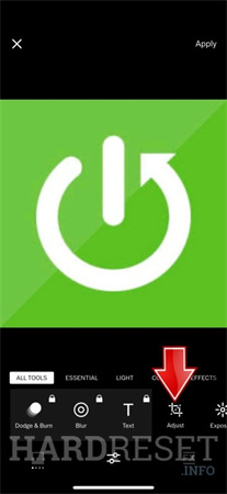 調整画面に入る画面