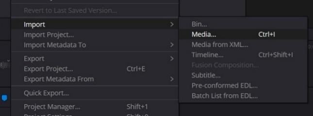 import video to davinci resolve