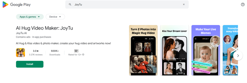 joytu-app-for-creating-ai-hugging-videos