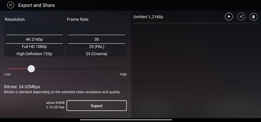 export video to 1080p with kinemaster