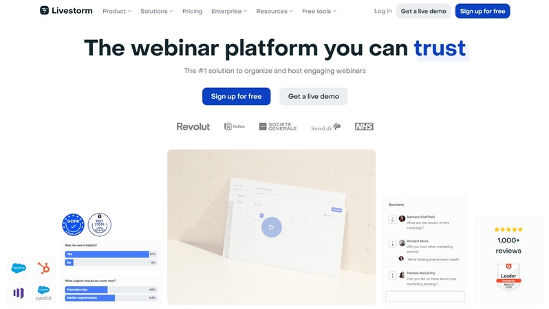 choose livestorm website webinar website