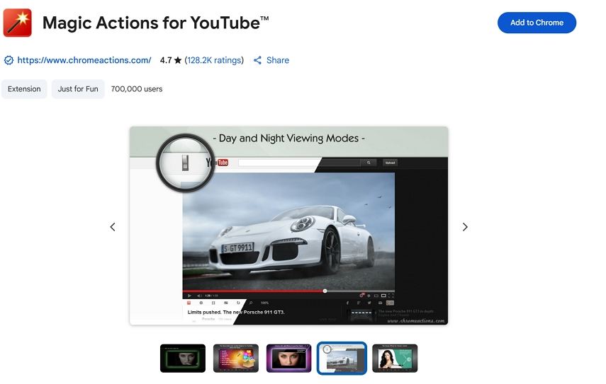 magic actions for youtube