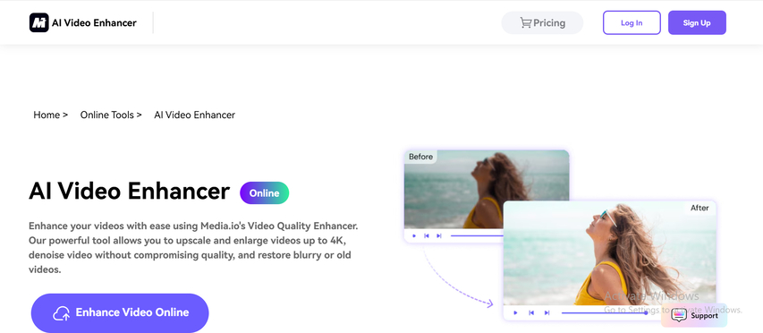 online video enhancer software empowered by ai