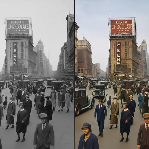 see 1920s new York in color