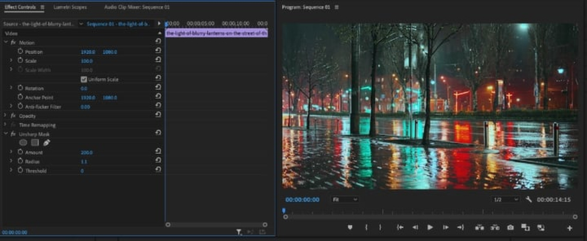 use program parameters for sharpening