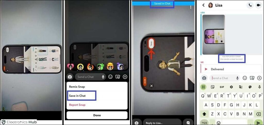 Seleccionar la opción de guardar en chat