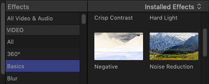 在 Final Cut Pro X 中選擇您的影片文件進行降噪