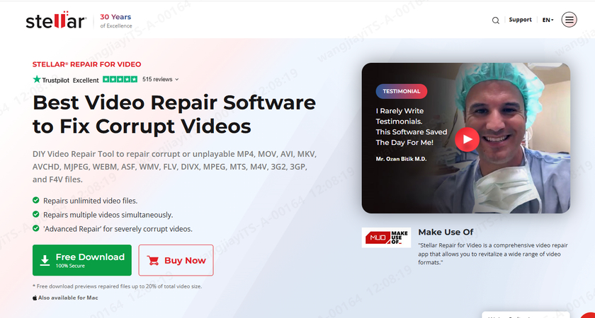 Stellar Repair for Video software for repairing corrupted videos