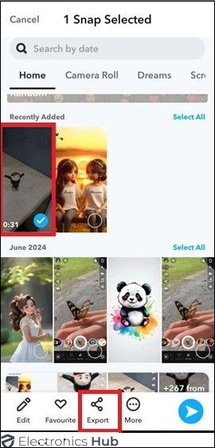 Exportar video de Snapchat