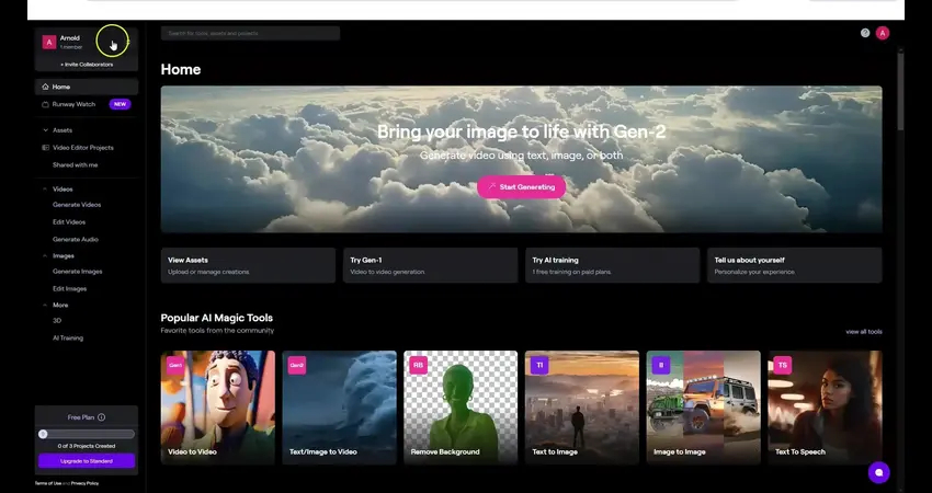 tapping on the generate button