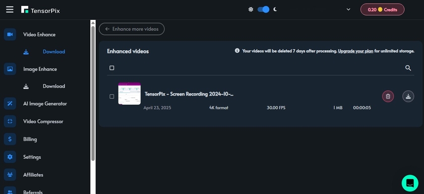 improve video quality with tensorpix