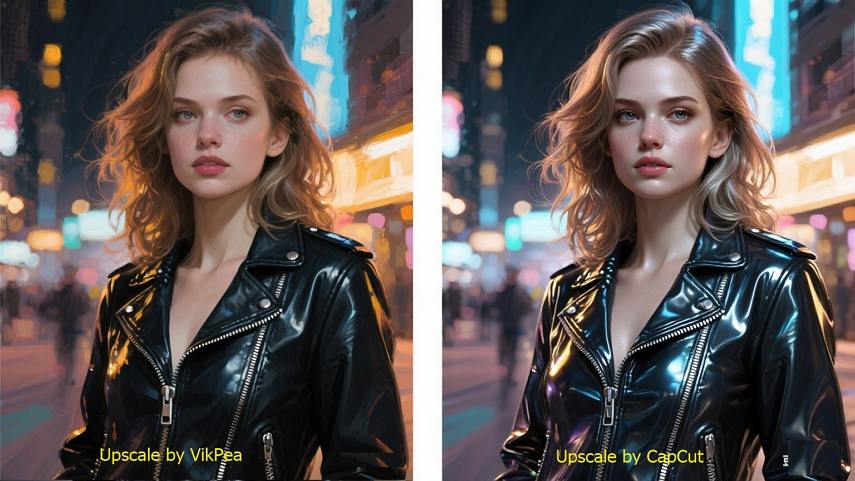 video upscale comparison between vikpea and capcut