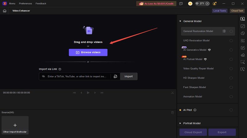 HitPaw VikPea import video interface