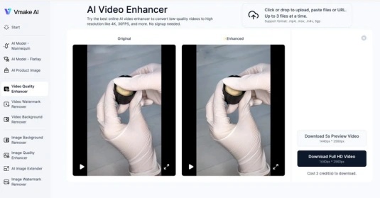 vmake ai video enhancer output
