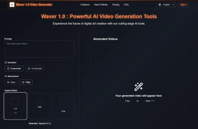 waver 1 0 user interface