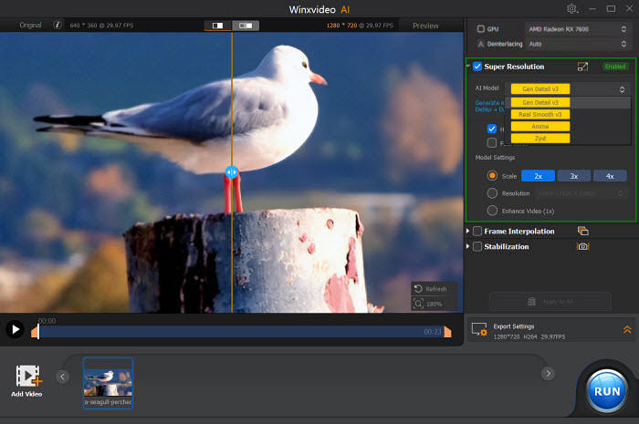 winx video ai super resolution features