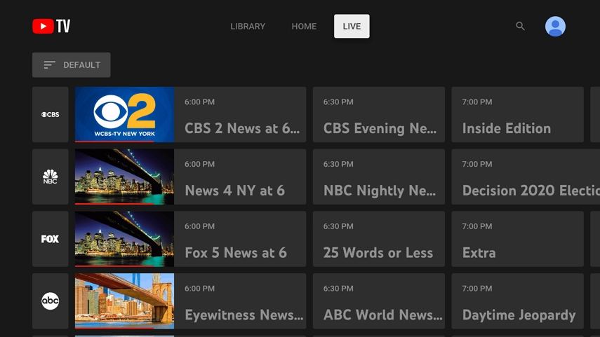 grille de chaînes youtube tv