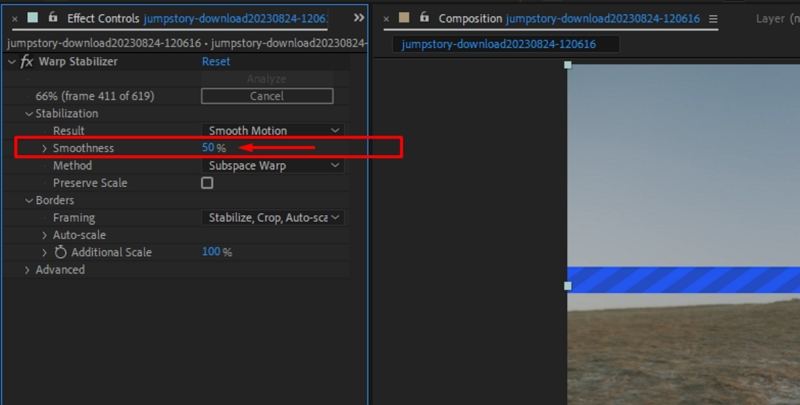 adjust smoothness in after effects