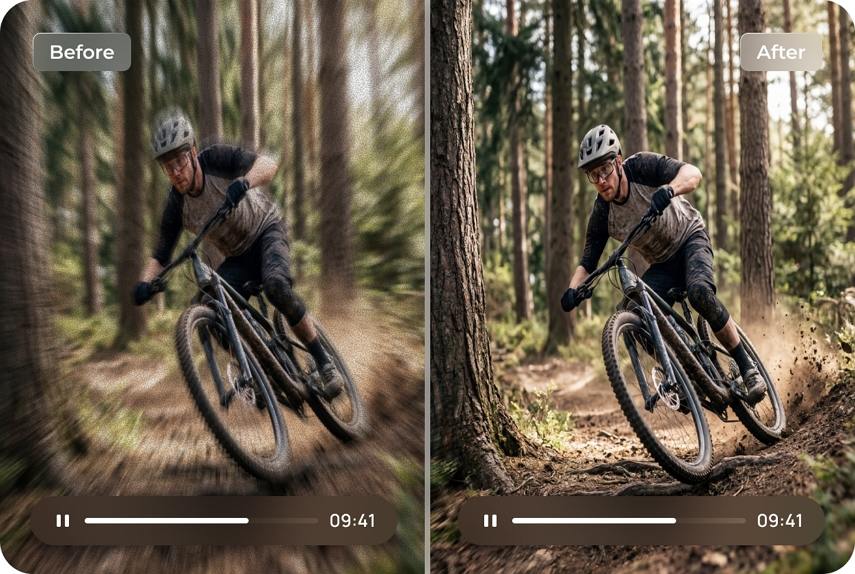fix shaky sports video with AI