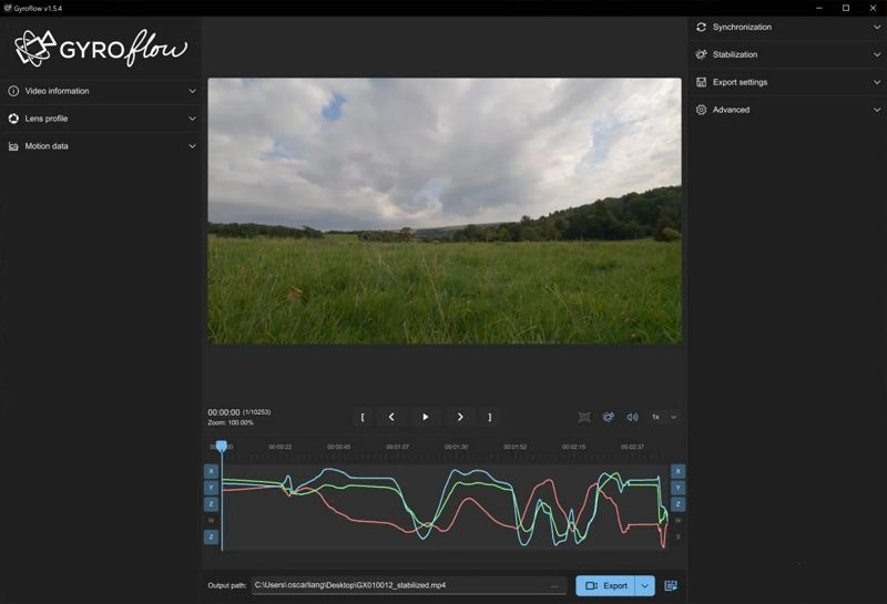 gyroflow load footage