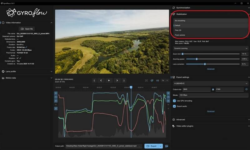 gyroflow stabilization options