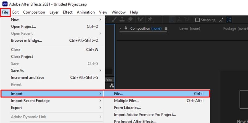 import file in after effects