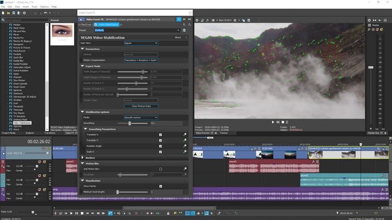stabilize video in sony vegas