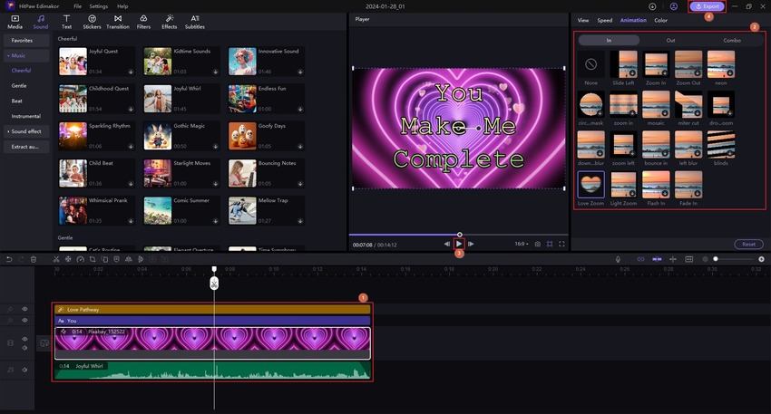 HitPaw Edimakor valentine’s gif maker
