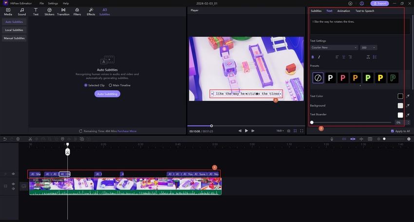 HitPaw Edimakor premiere add text