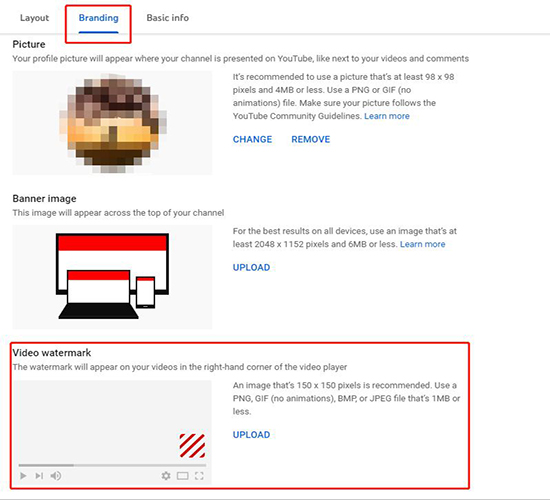 add watermark to youtube