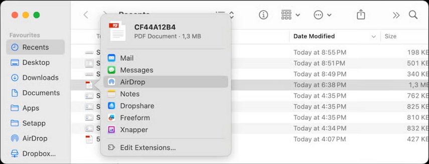 enviar vídeo do mac para o iphone via airdrop