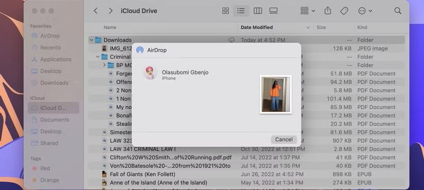 enviar vídeo do iphone para o mac via airdrop