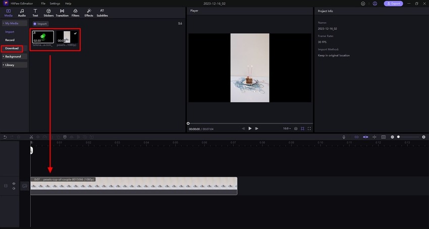 start project on edimakor