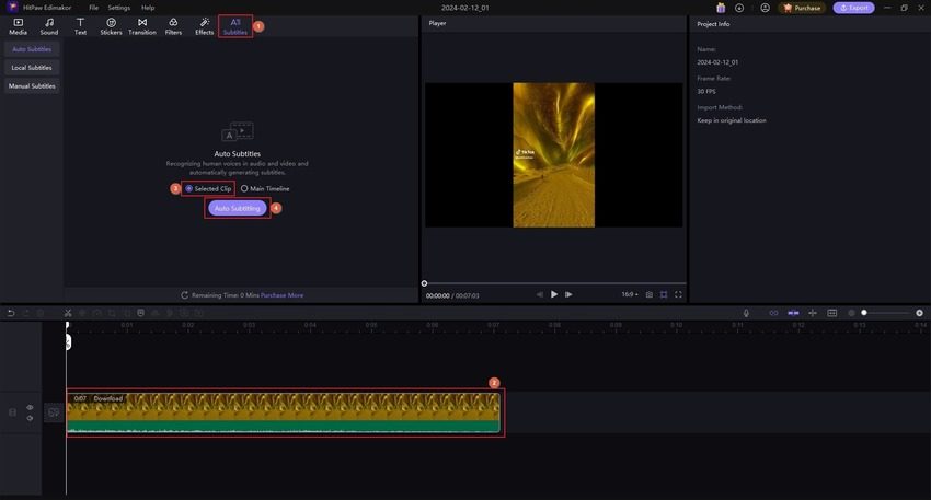 HitPaw Edimakor caption generator for tiktok