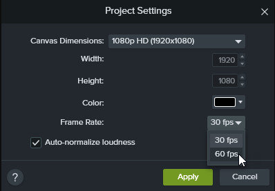 record at 60fps to fix blurry videos in Camtasia