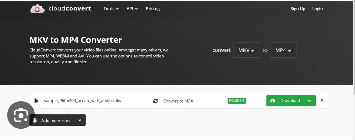 cloudconvert mov to mp4 conversion successfully