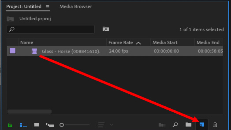create a new sequence for grainy video into Premiere Pro