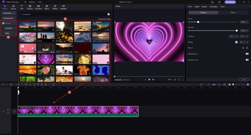 HitPaw Edimakor romantic video maker free