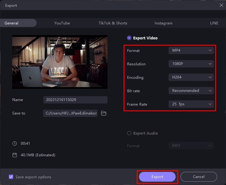 export final birthday video message