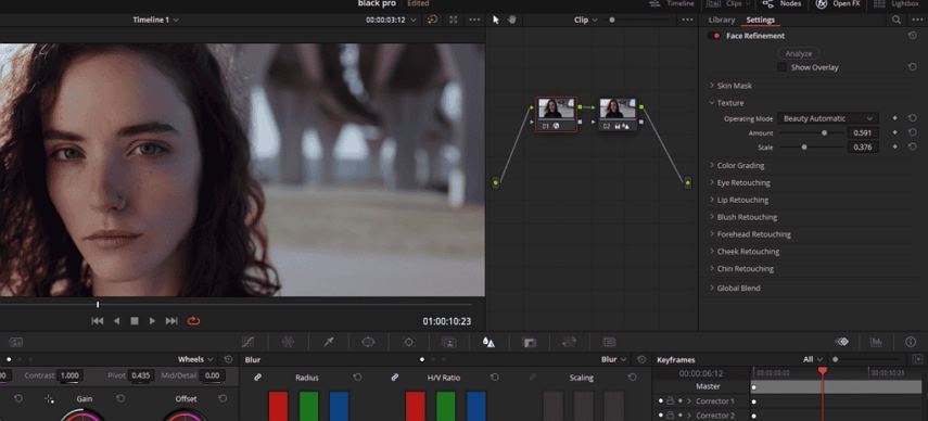 davinci resolve skin smoothing