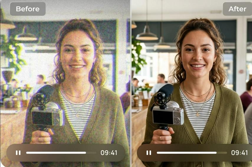 AI denoise video