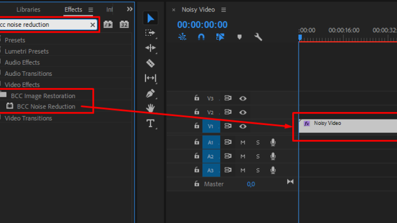 modifica video sgranato in Premiere Pro