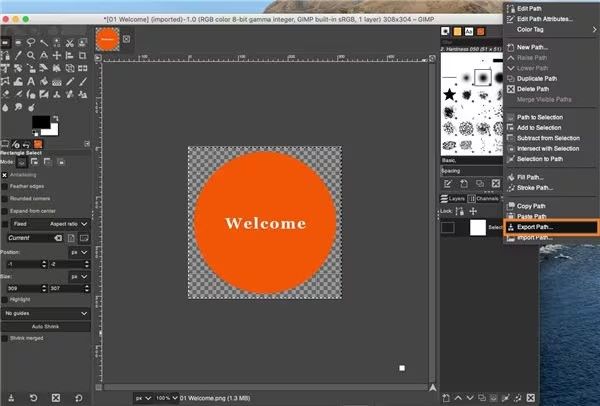 exportar imagem como svg no gimp