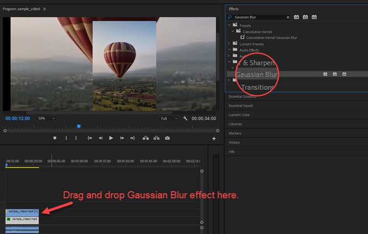 Gaussian Blur in premiere