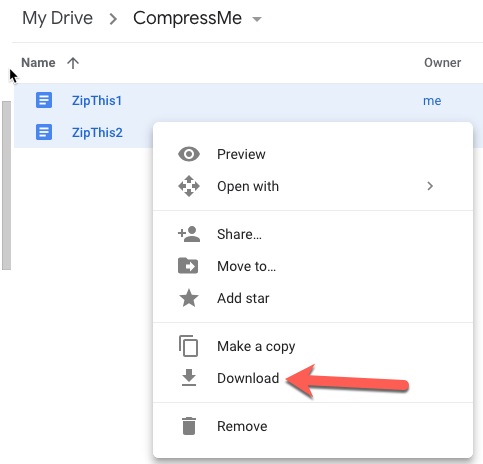 google drive download multiple files without zipping