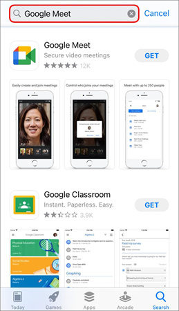 desfoque de fundo do google meet antes de fazer uma chamada de vídeo no celular - passo 1