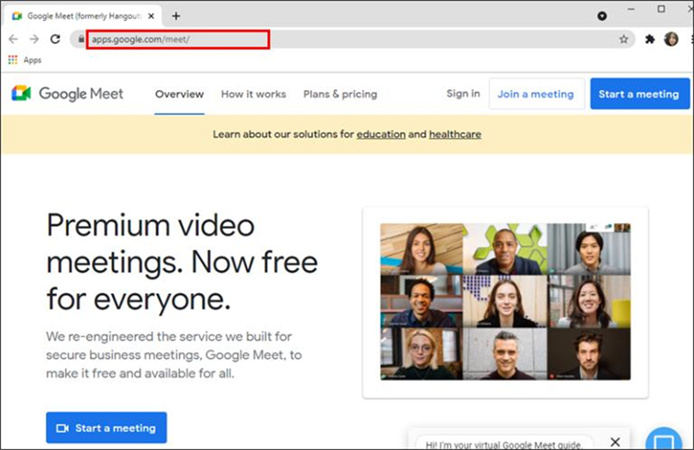 desfocar o fundo do google meet antes de começar a chamada de vídeo no pc - passo 1