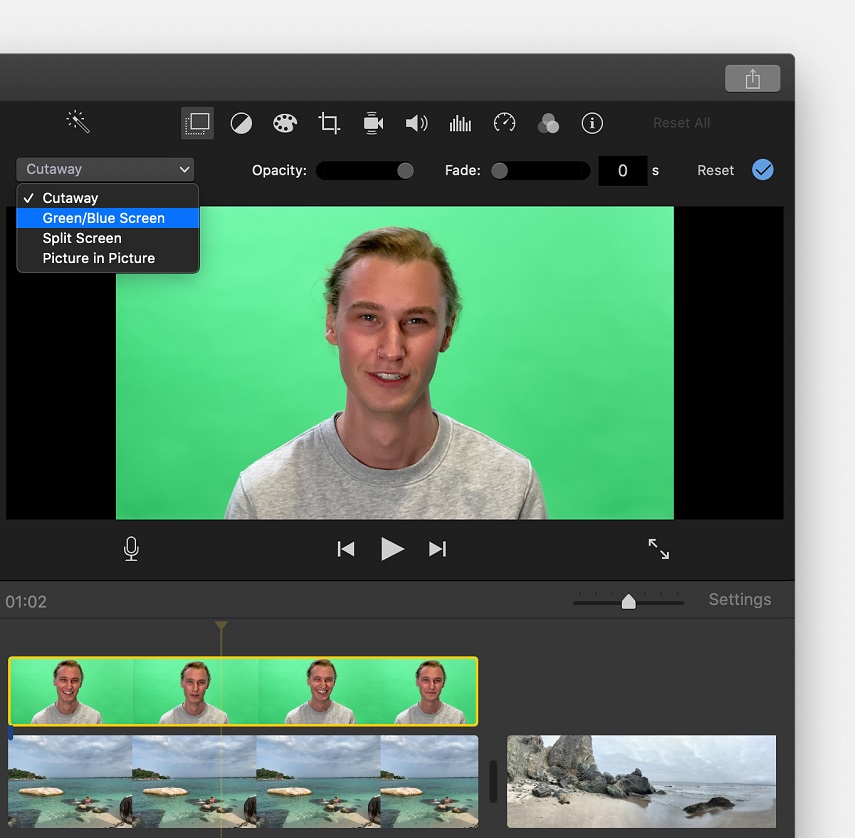 how to change green screen background in imovie